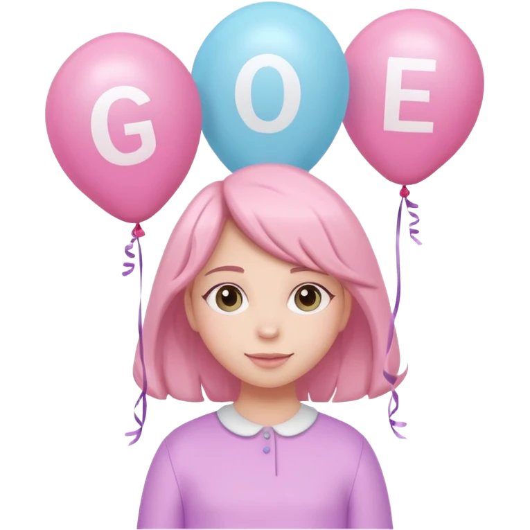 The name Gianna spelled with cute girl balloons emoji