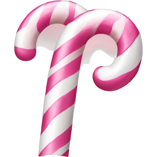 Pink and white candy cane emoji