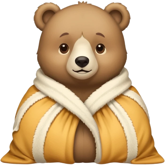 winter bear in a cream coloured blanket emoji