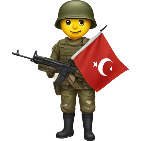 soldier with a turkey flag emoji