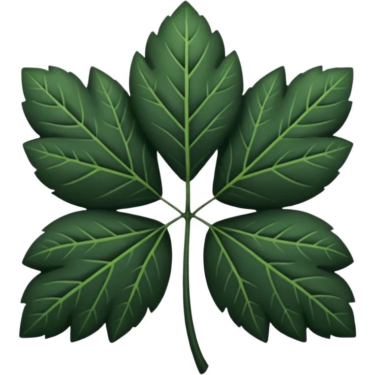 Trébol completamente negro cinco hojas  emoji