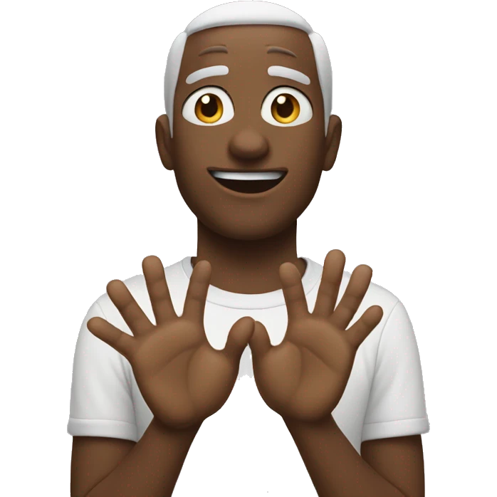 hopeful face with hands emoji