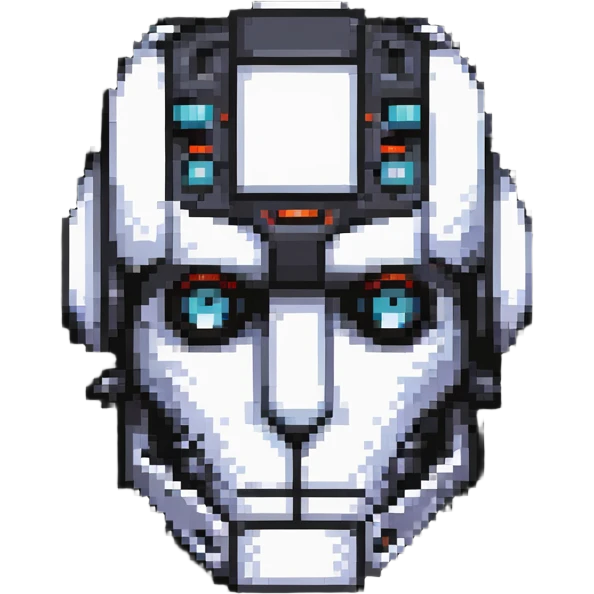 futuristic robot head representing an AI agent emoji