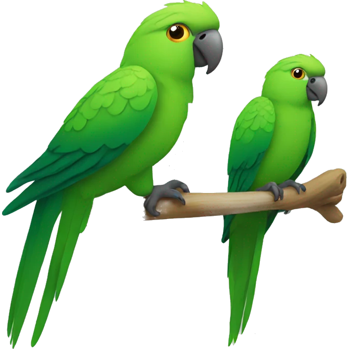 Green parrots emoji