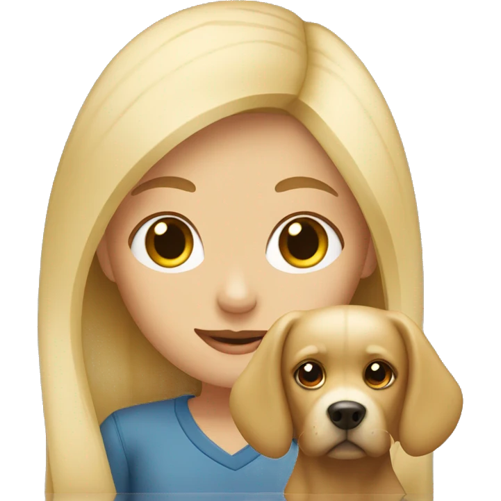 blonde girl with dog emoji