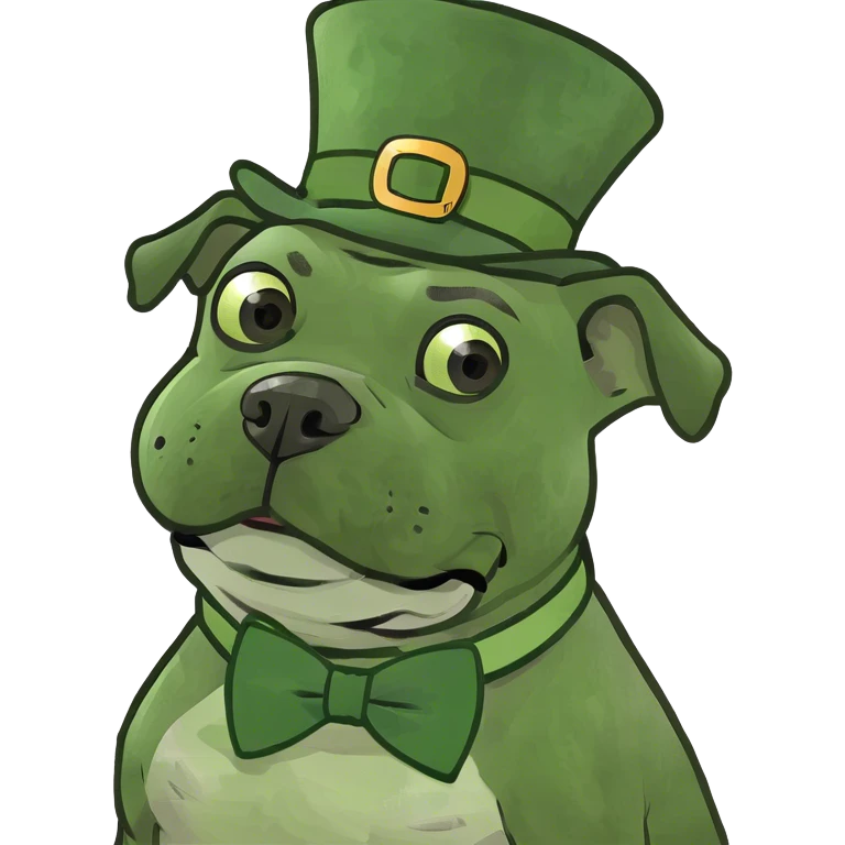 Bulldog st Patrick’s day  emoji
