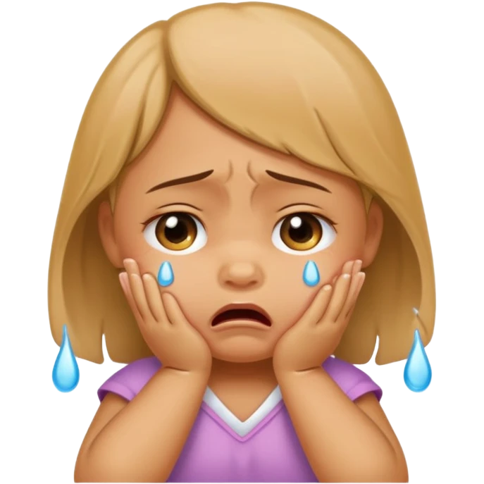 Tan baby girl crying  emoji