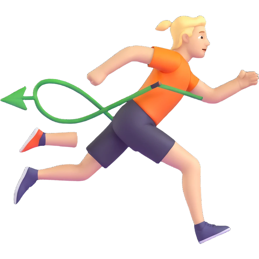 running person or fast arrow emoji