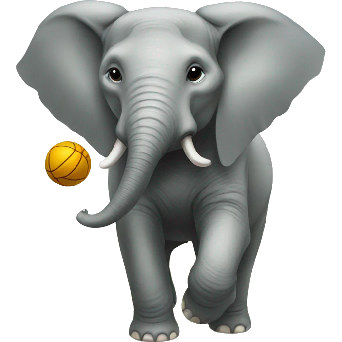 elephant playing with ball emoji