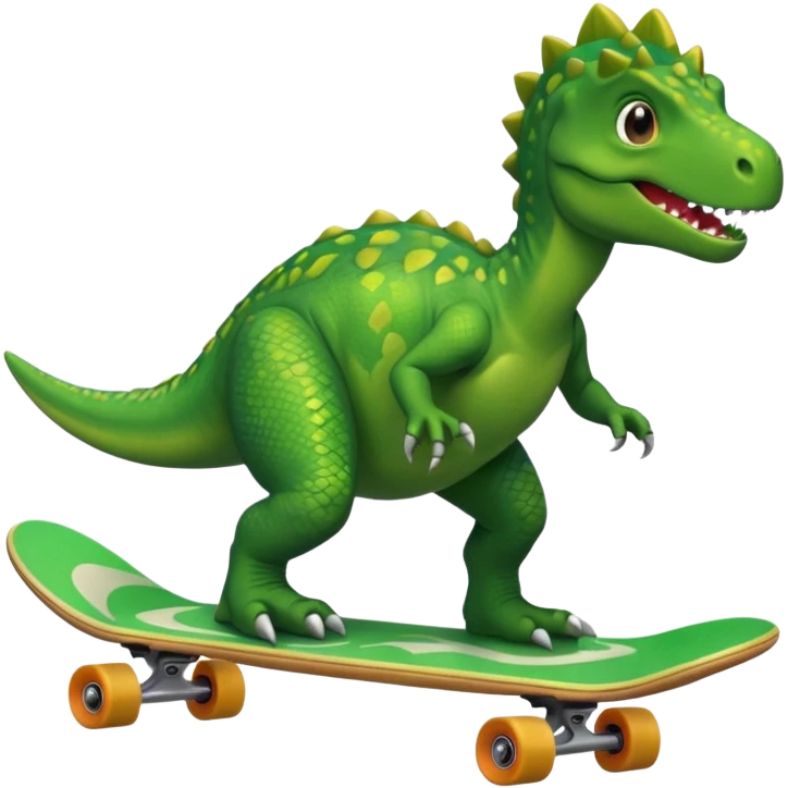 Dinosaur on a skateboard emoji