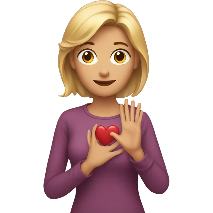 women with hand heart emoji