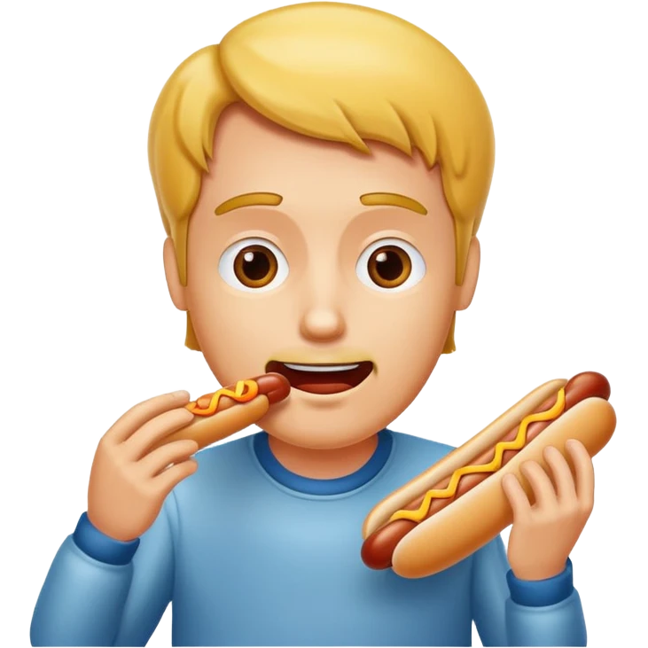 man eating a hot dog emoji