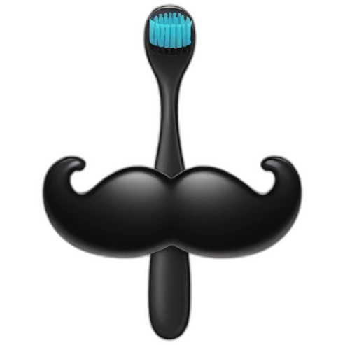 Uniform toothbrush black mustache emoji