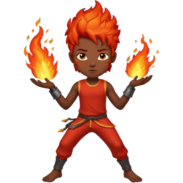 Avatar fire and ash boy emoji