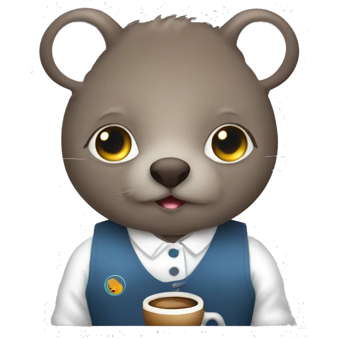 Barista wombat with la marzocco emoji