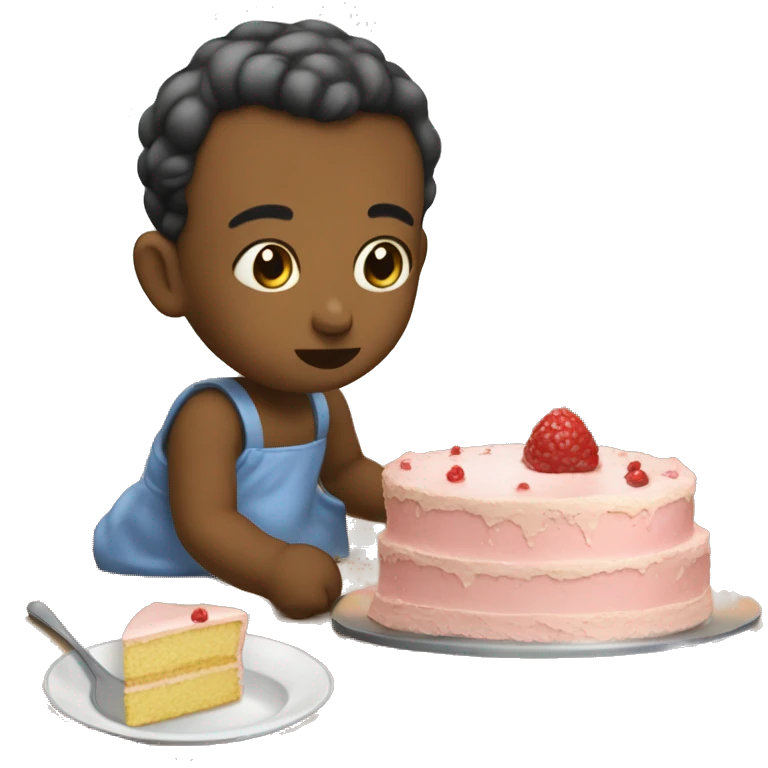 Bébé qui mange un gâteau emoji