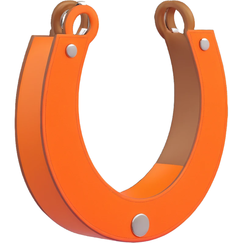 horseshoe, 3D, Hermès orange, suede texture, refined, no text emoji
