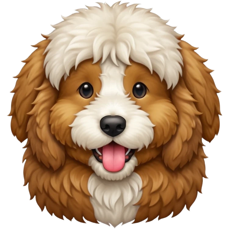 Golden doodle with tongue out  emoji