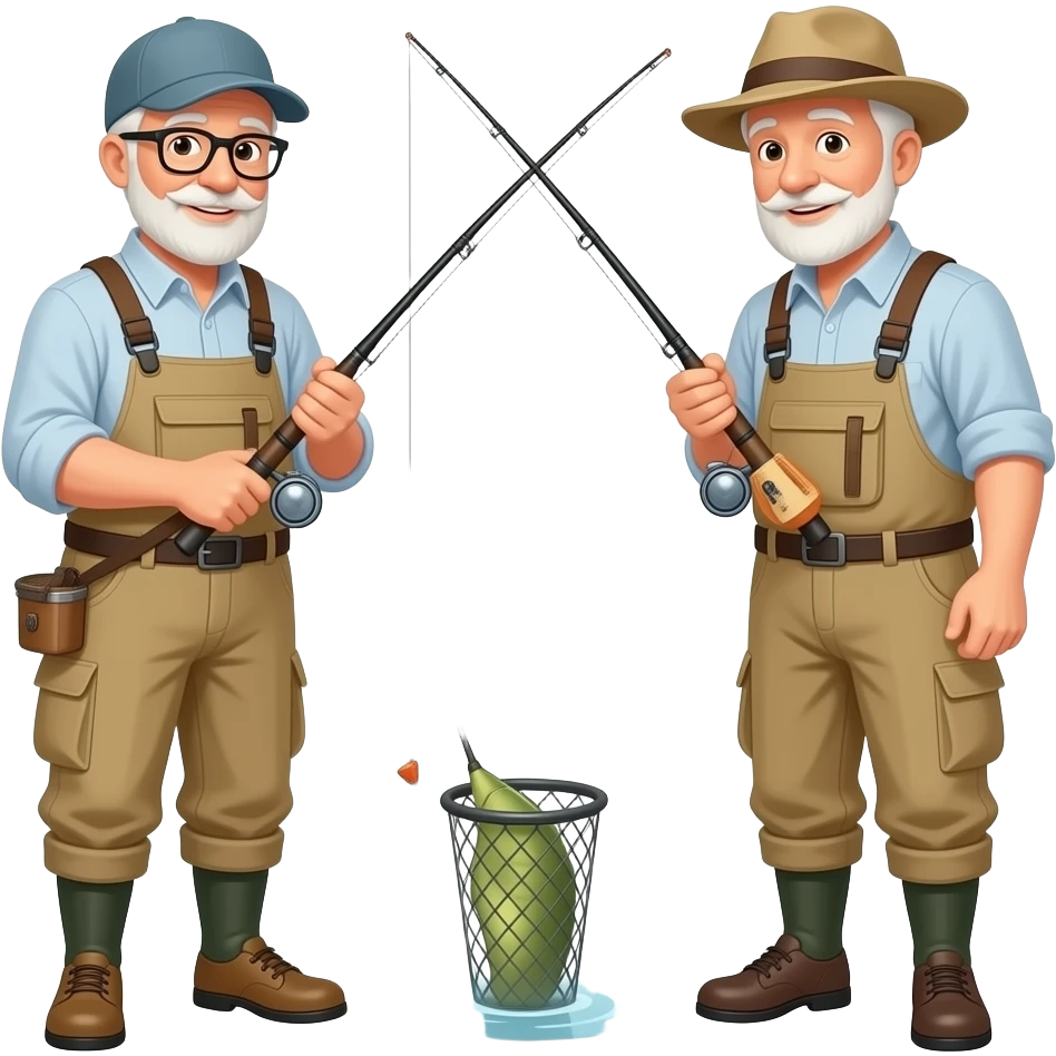 2 old guys fishing emoji