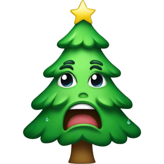 Christmas tree crying emoji