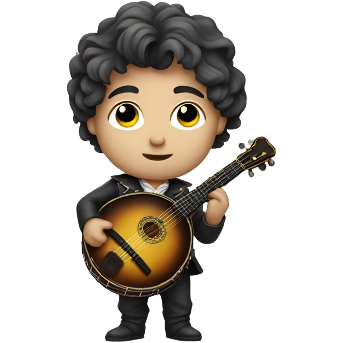 Chibi man Beethoven holding a banjo  emoji