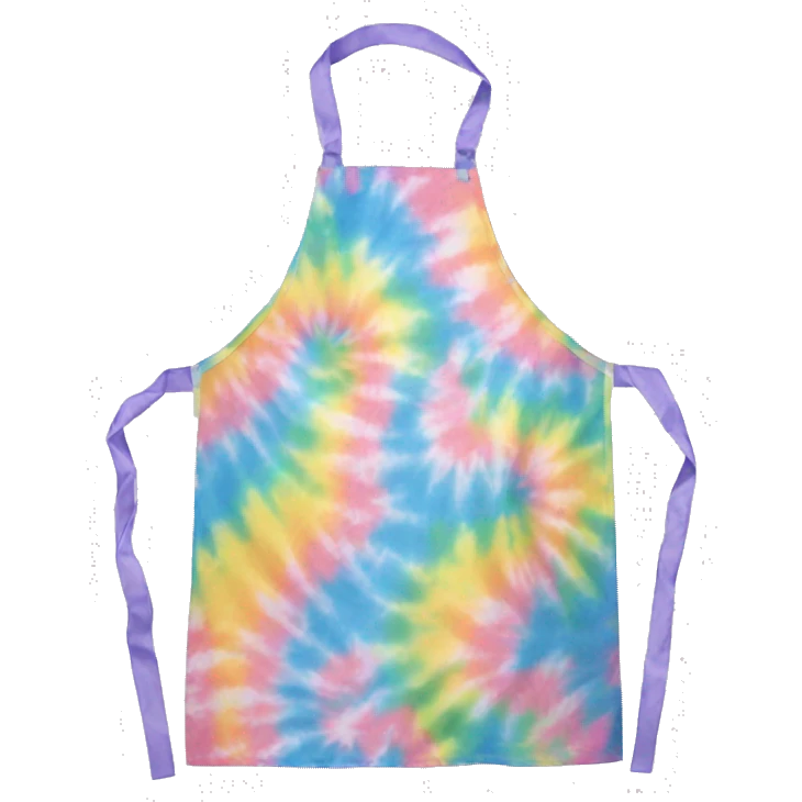 Realistic pastel tie dye apron tied in the front. emoji