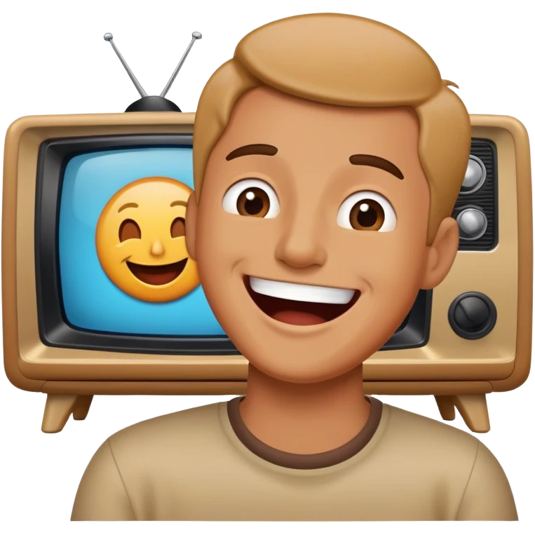 person watching a comedy show on TV emoji