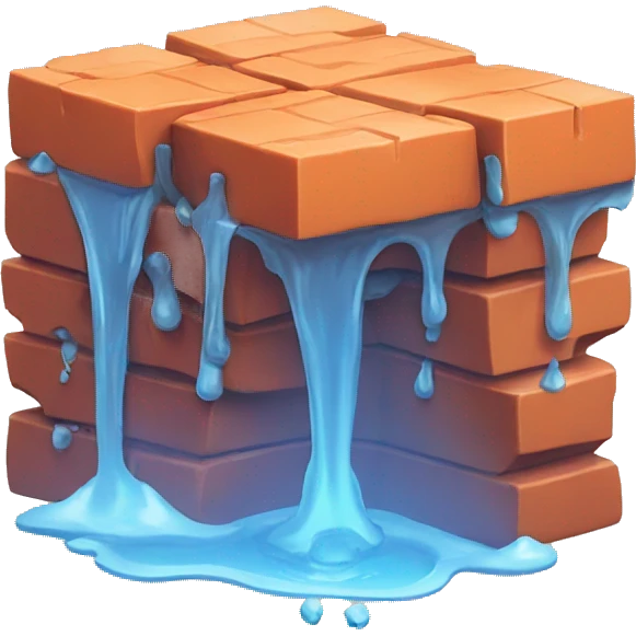 Melting bricks emoji
