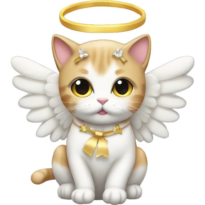cat angel with bows  emoji