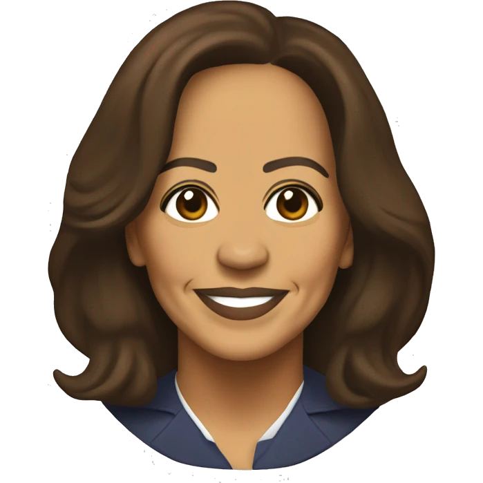 Kamala Harris front facing simple outline artistic emoji