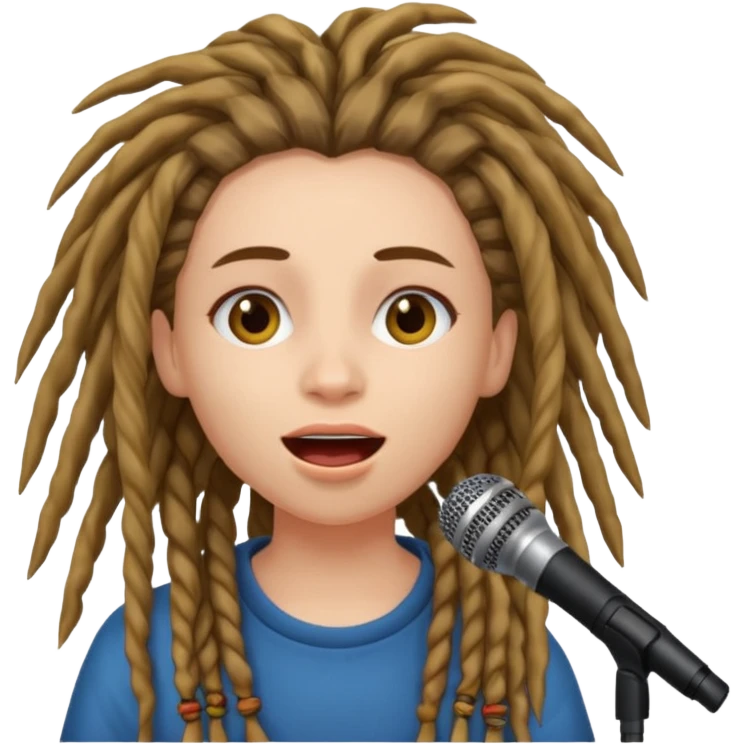 iamgen de chica con rastas cantando emoji