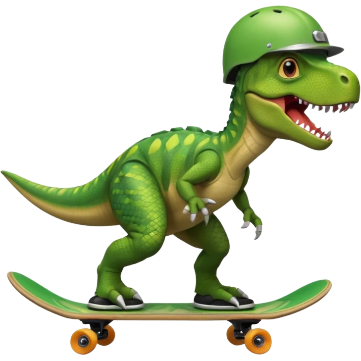 Dinosaur on a skateboard emoji