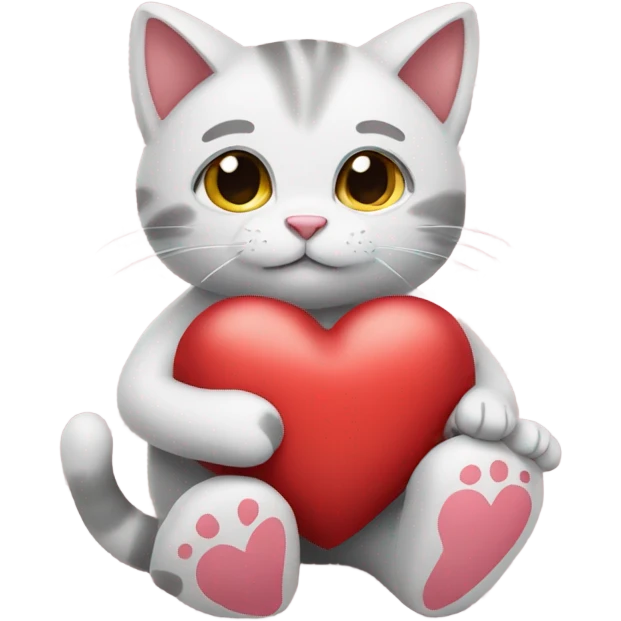 cat hugs toy heart emoji