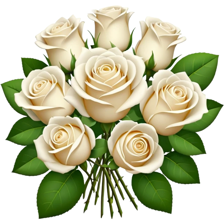 Bouquet white roses emoji