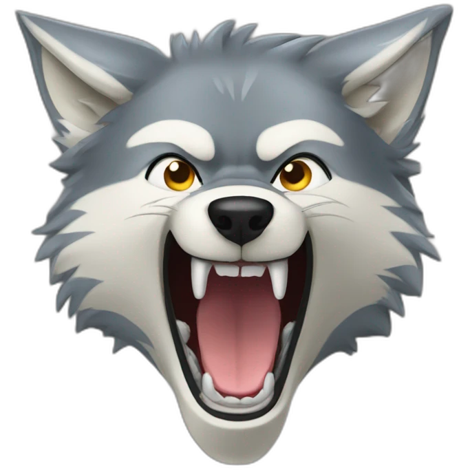 female wolf growling emoji