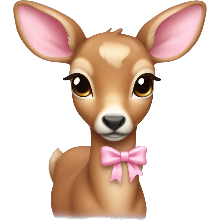Light brown dawn doe with light pink bow emoji