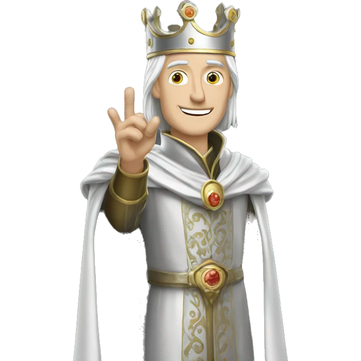 king baldwin IV raising his hand in silver full emoji