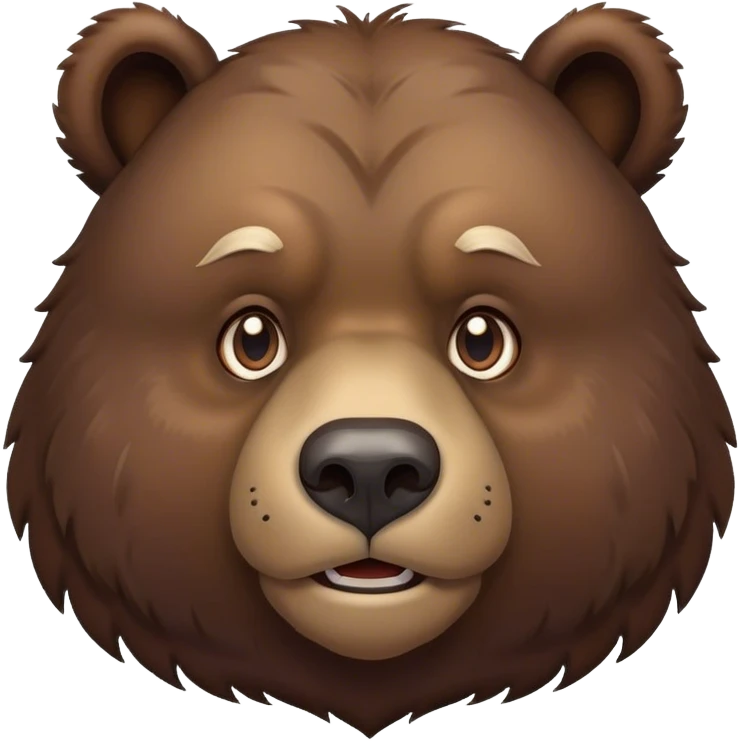 Cinematic Noble Grizzly Bear Portrait Emoji, Poised and regal, with a massive, powerful build and a thick, rugged deep brown fur, piercing deep-set soulful eyes, Simplified yet sharp and sophisticated features, highly detailed, glowing with a soft, dignified glow, high shine, intelligent and formidable, stylized with an air of untamed wilderness, focused and attentive, soft glowing outline, capturing the essence of a watchful and commanding guardian, so majestic it feels as though it could lumber out of the screen with effortless authority! emoji