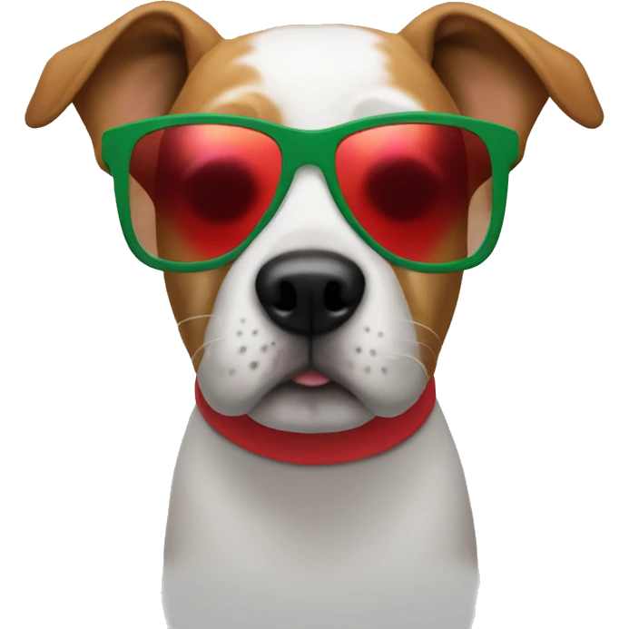 Dog With Christmas sunglasses  emoji