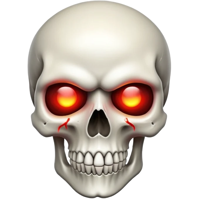 A skull with red glowing eyes emoji