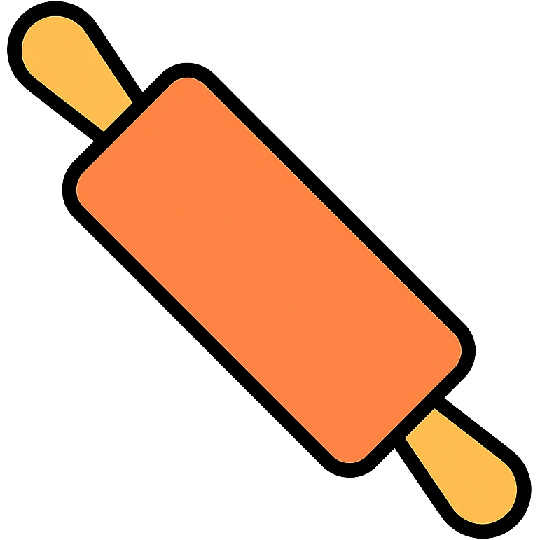 color outline icon of a rolling pin emoji