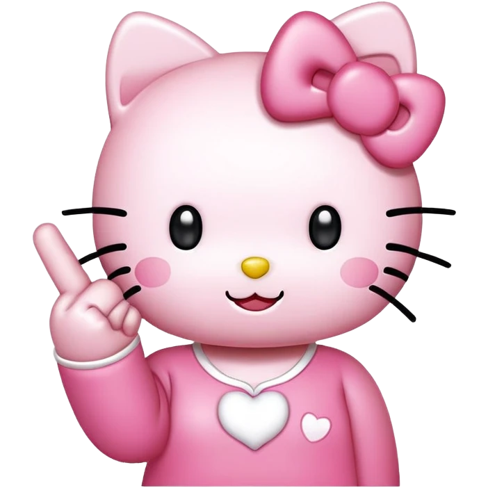 hello kitty along a middle finger emoji