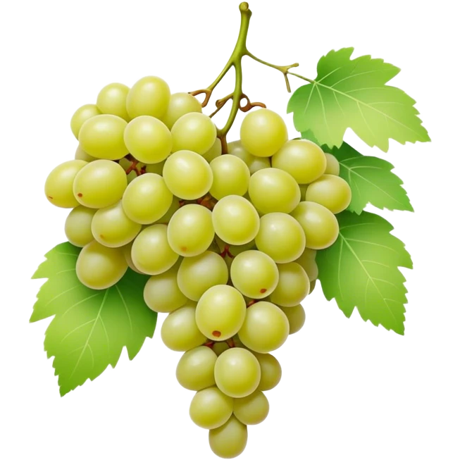 matcha colored grapes with matcha pastel colored leaves emoji