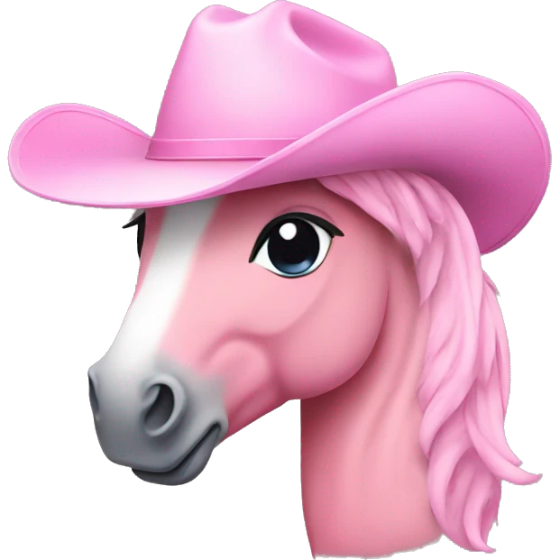 pink pony wearing a baby pink cowboy hat  emoji