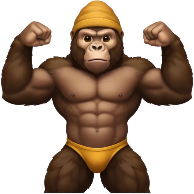 Gorilla flexing muscles emoji