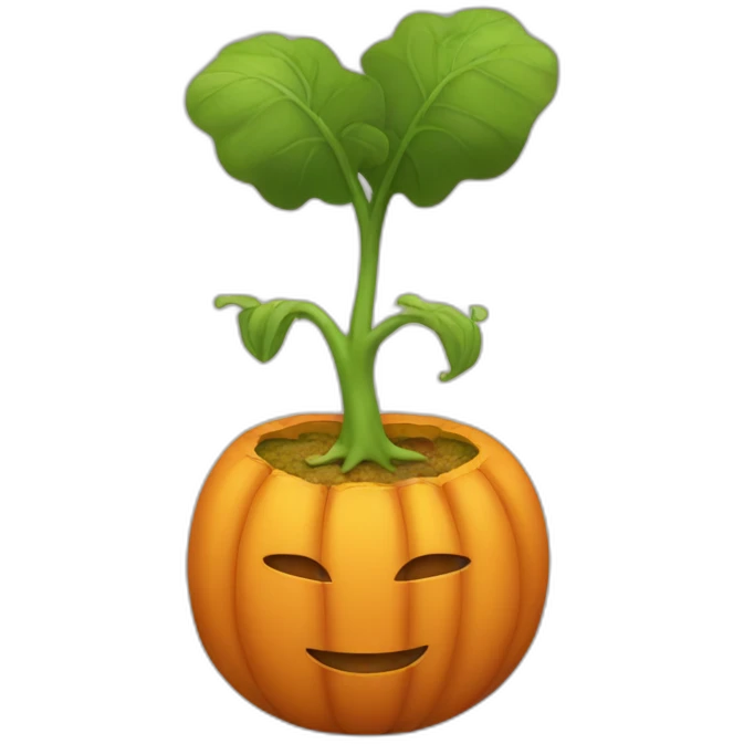 seedling in a pumpkin costume emoji