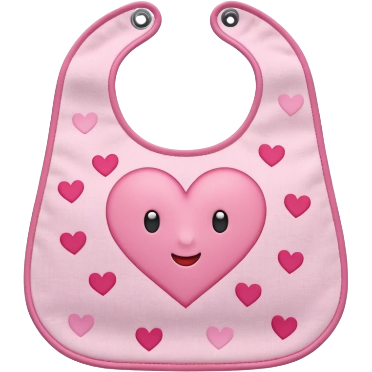 Pink bib with heart pattern emoji