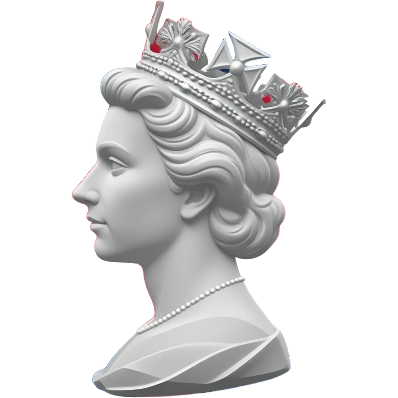 British postage stamp with royal silhouette emoji