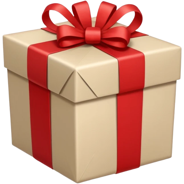 A beige and white christmans gift, with a label that says Rique. emoji