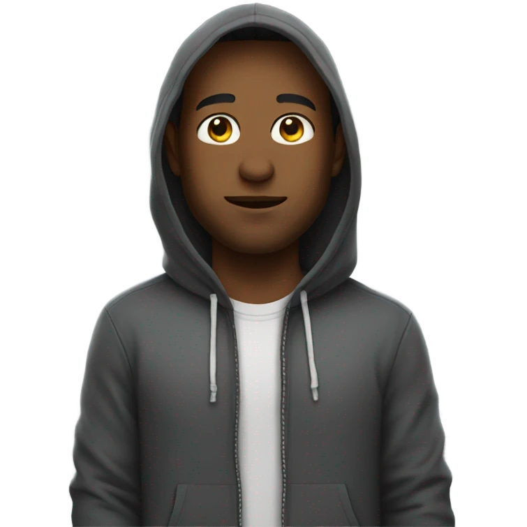 Man with hoodie and  emoji